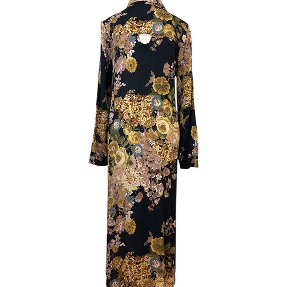Jennifer Glasglow Collection Black Floral Print Dress (L) 🇨🇦 - Picture 3 of 3